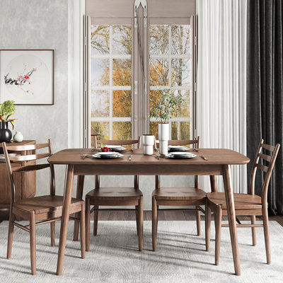 Simple Rectangular Solid Wood Dining Table Sets