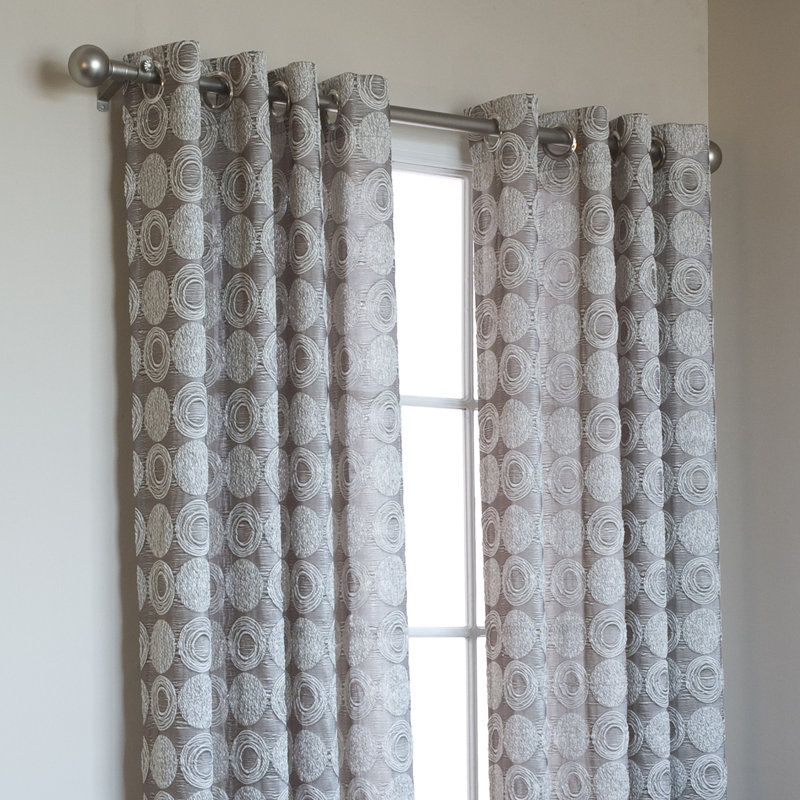 Panneau de rideau simple à œillets Arlon, Argent, l 54 po x L 95 po