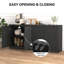 Buffet de cuisine cannelé 63 po avec rangement 63 po, noir-1749454966