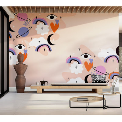 Murale pelez et collez de qualité supérieure - Thème de l'espace fantaisiste