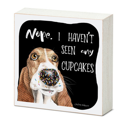 Cupcakes Freestanding Solid Wood Block Sign