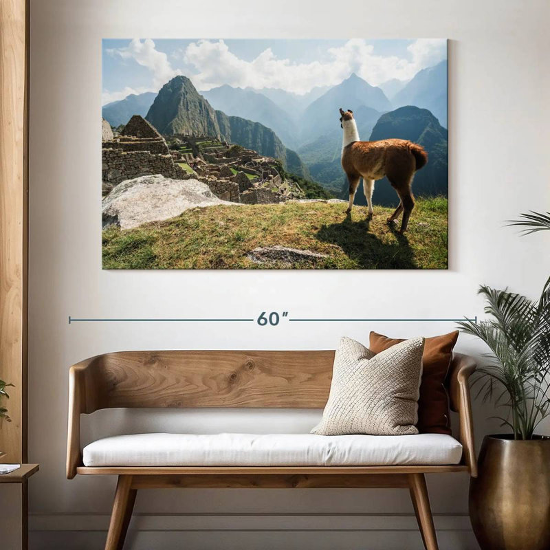 Rama lama et Machu Picchu, H 34 po x l 51 po