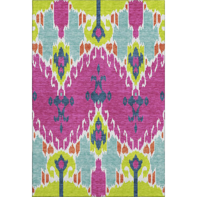 Premium Machine Washable Prisco Pink Rug