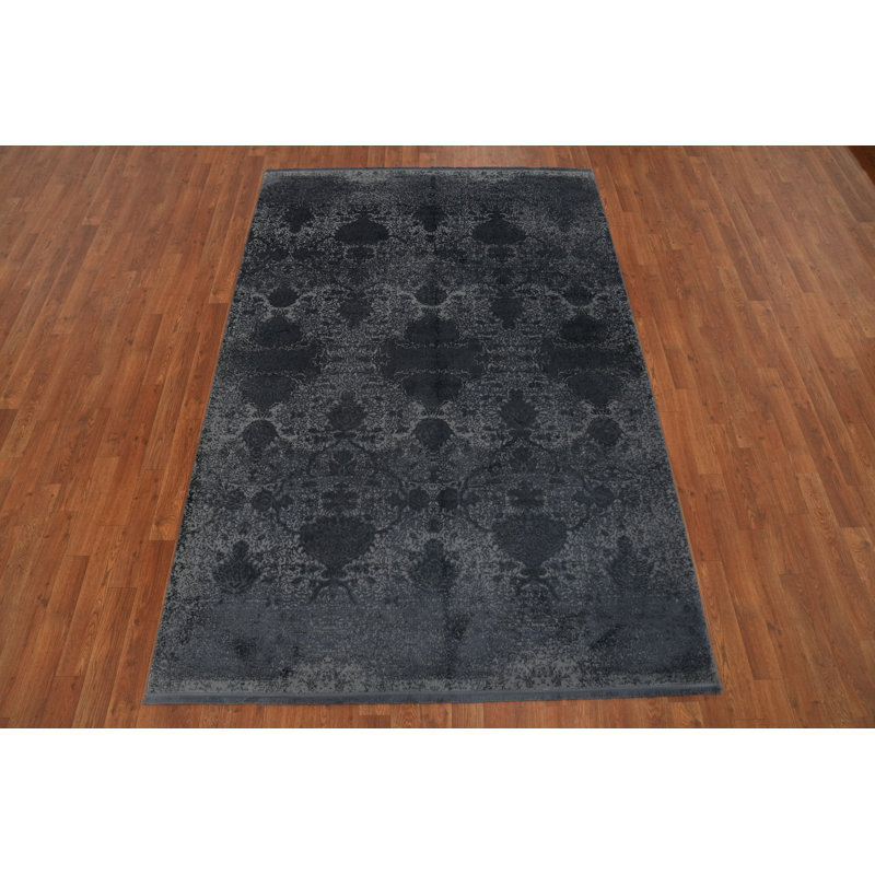 Tapis subtil bleu / gris subtil pour élégance 5 x 7