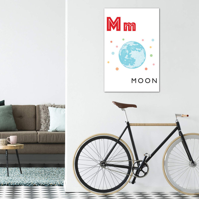 Alphabet Flash Card M - impression d'art graphique, H 60 po x l 40po x P 1,5 po, Pas de tapis, Toile tendue