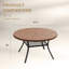 Table de salle à manger ronde en aluminium pour patio de 47,2 pouces-1978461197