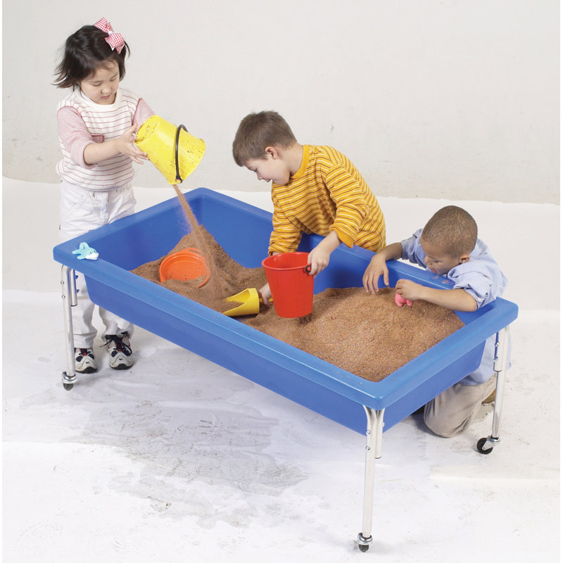 Blue Rectangular Children's Sensory Table with Lid