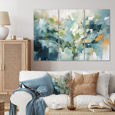Blue Botanical Garden III - Abstract Botanicals Wall Art Living Room Set