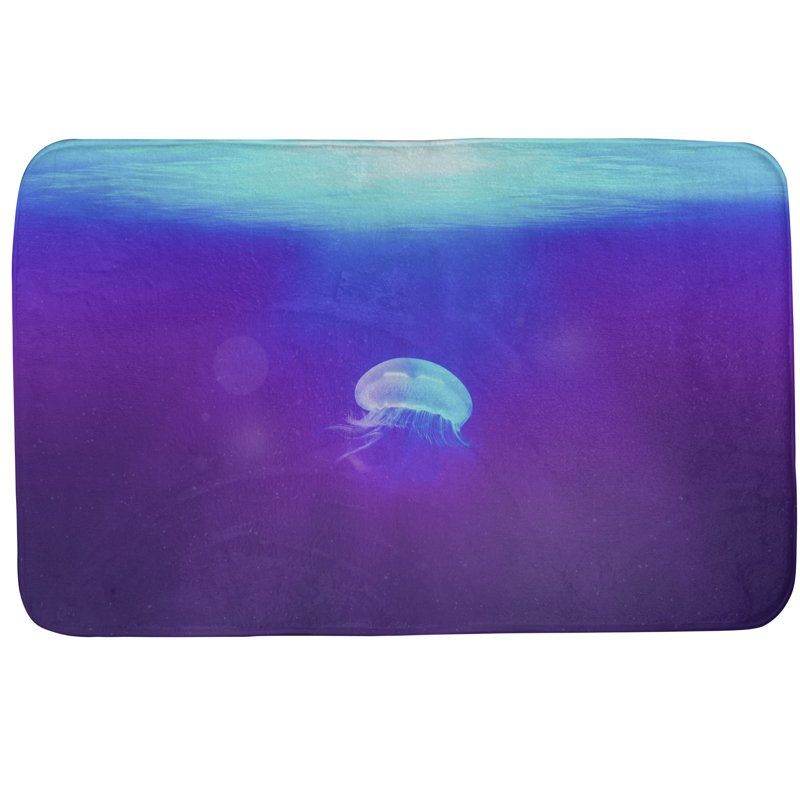 Tapis pour salle de bain jellyfish Fawcett, l 17 po x L 24 po