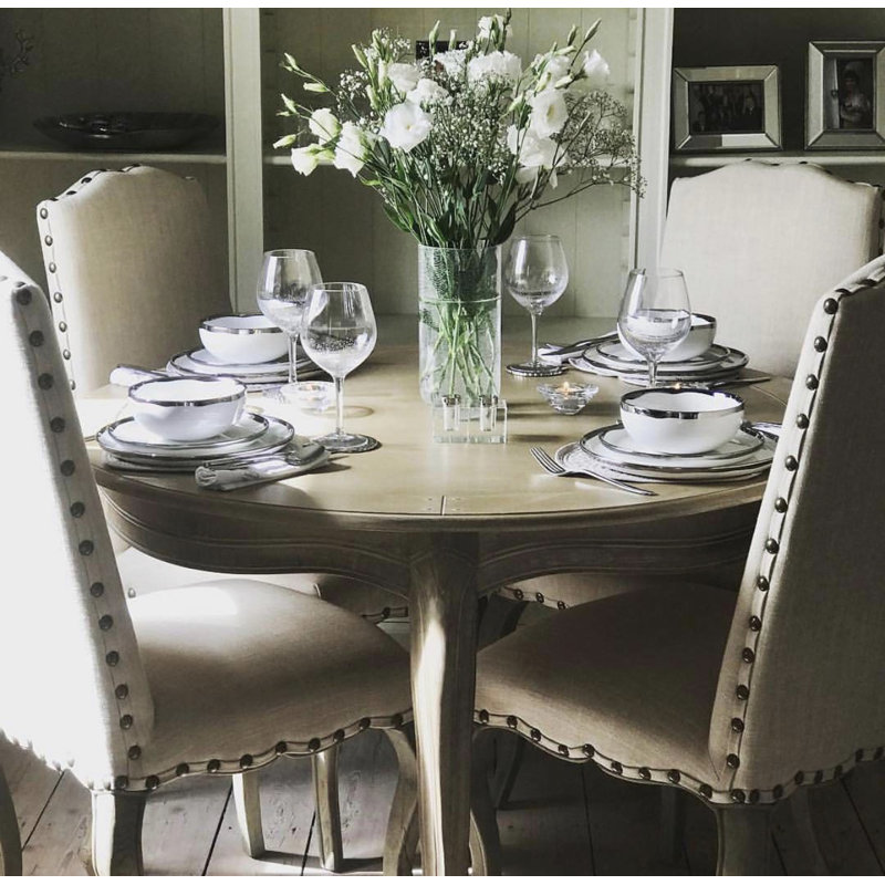 Service de table 20 pièces en porcelaine Canvas Home Dauville Canvas, service pour 4, Platine