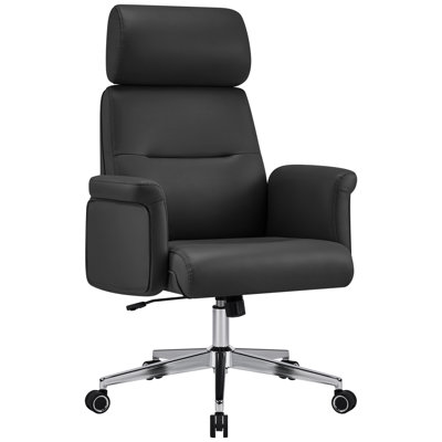 Modern Minimalist Executive Office Chair, Ergonomic Boss Chair with Waterfall Cushion and Adjustable Headrest, 400 lbs Capacity