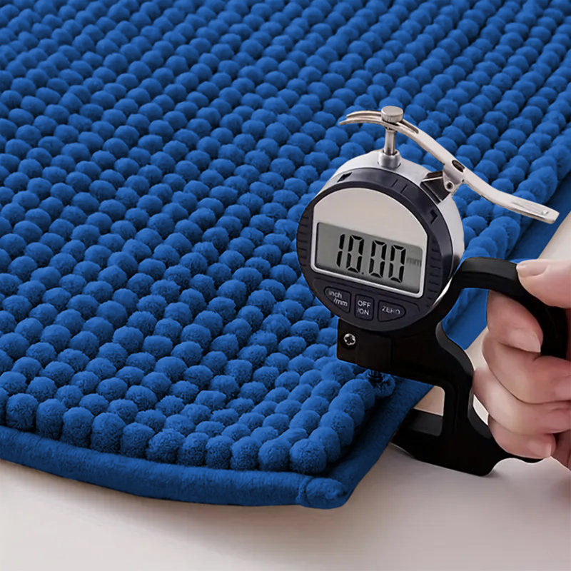 Neance Rectangle Non-Slip Bath Mat Chenille doormat , Navy, 50cm W x 80cm L