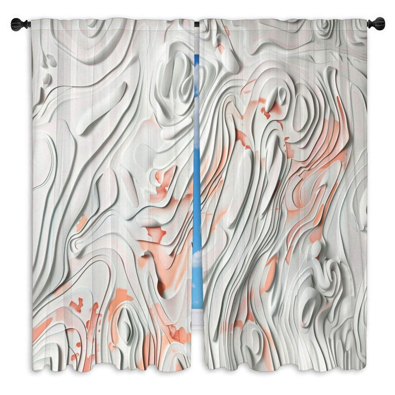 Rideaux de fenêtre Marble Waves, L 20 po x L 52 po