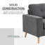 Modular Sectional Sofa with Reversible Chaise for Bedroom Dark Grey