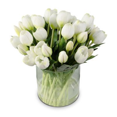 Arrangement de tulipes en soie dans un vase