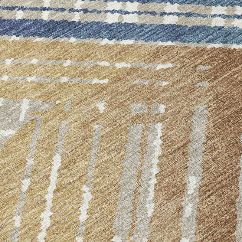 Machine Washable Indoor/Outdoor Chantille ACN2653 Geometric Rug, 2'3" x 7'6" Runner, Navy