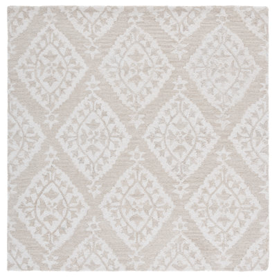 Salerna Micro-Loop Hand Tufted Wool Damask Rug