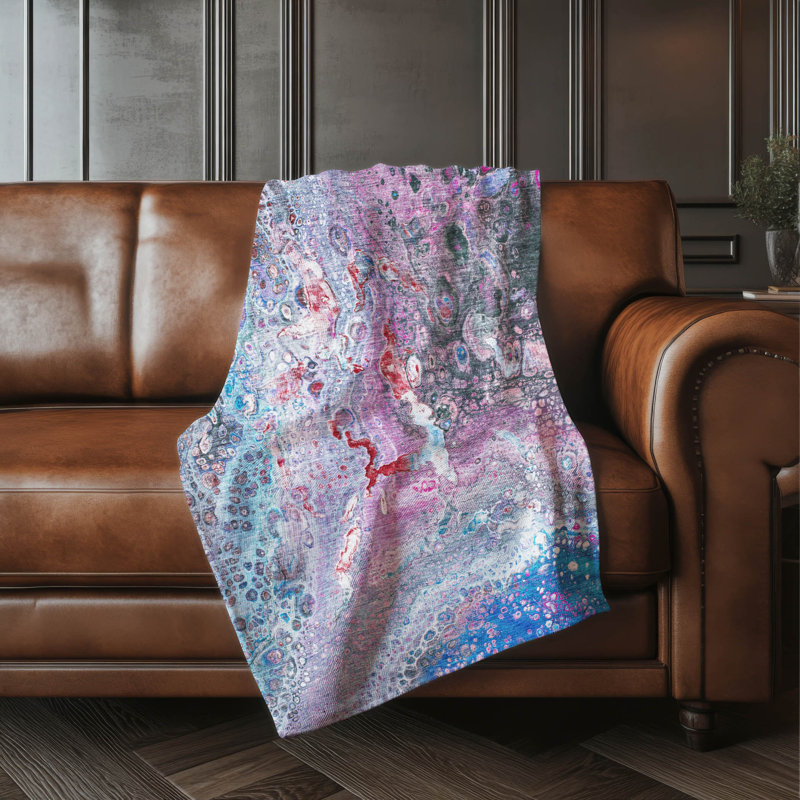Jeté abstrait Sherpa ASB588, Bleu