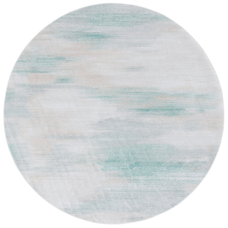 Brashears Performance Machine Washable Abstract Rug, Round 6'