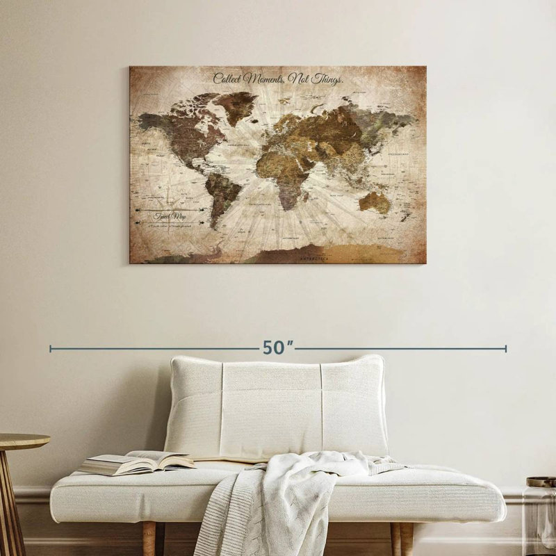 Push Pin Travel Milstead World II, 26" H x 39" W