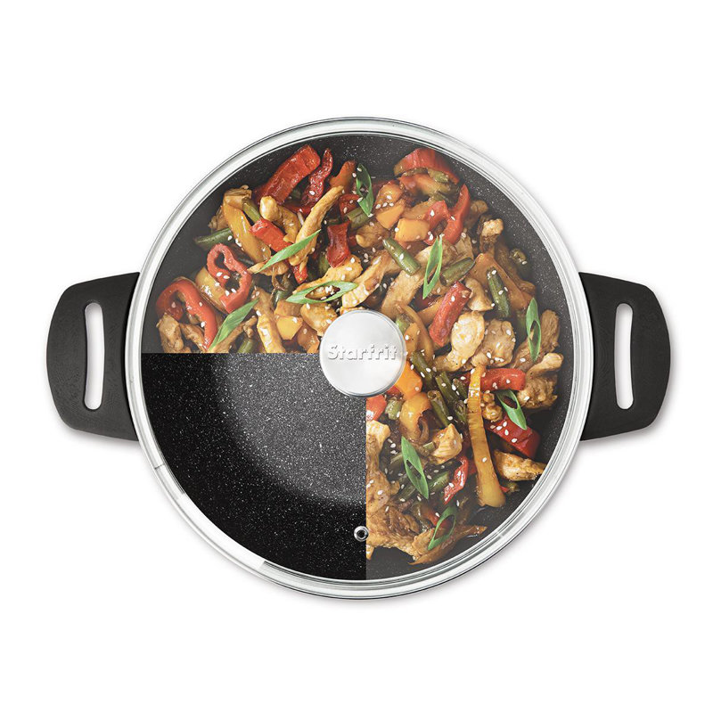 Wok électrique antiadhésif en aluminium 14,4 po avec couvercle The Rock