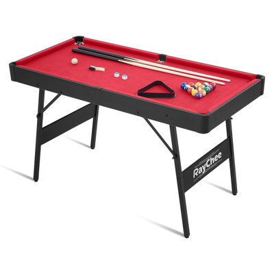 RayChee Pool Billiard Game Table W/2 Cue Sticks, 16 Balls, Triangle, Chalk Foldable Pool Table For Kids Family