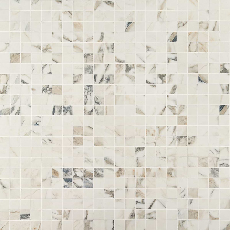 Dreamstone 2X2 Matte Porcelain Mosaic, Calacatta Rustico Matte