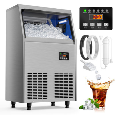 CIM Coolski 150lbs/24h Stainless Steel Under Counter Built-in Freestanding Ice Maker Machine