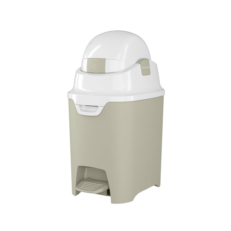Foundations Hands-free Mini Diaper Pail, Sand, Tan