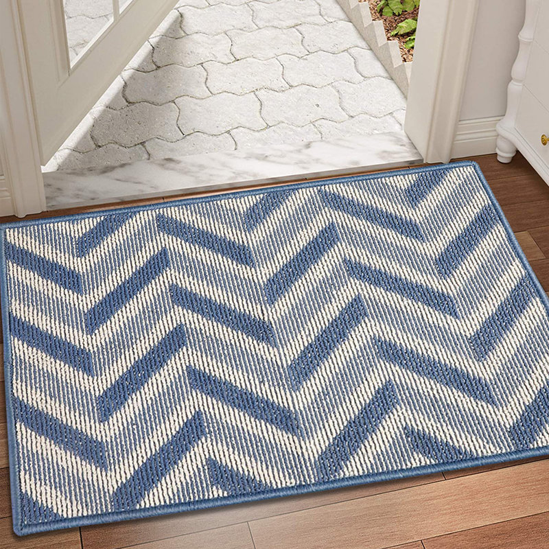 Tapis de porte d'extérieur antidérapant Blass, Bleu, L 24 po x L 35 po