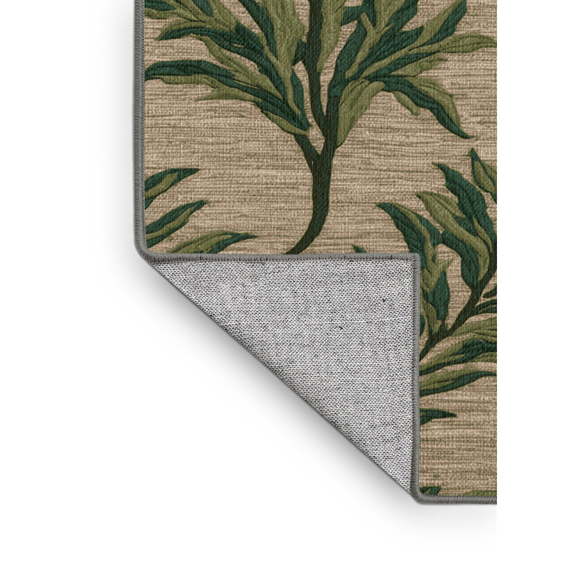 Washable Lambs Quarters Vegetables Area Rug, Square 7'