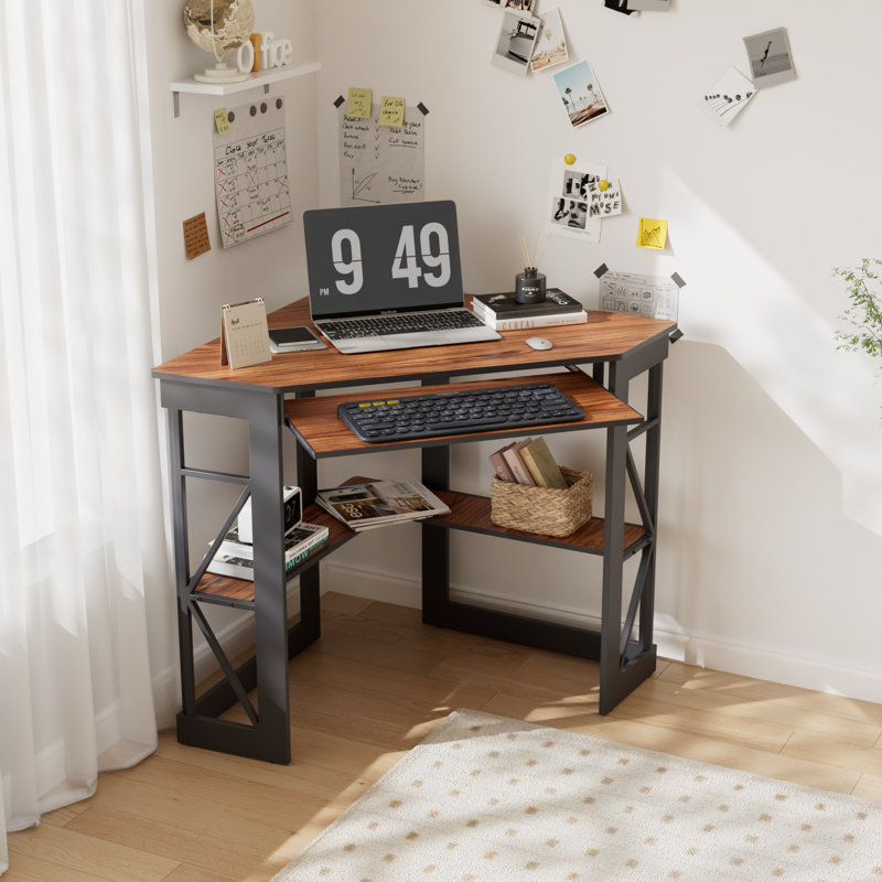 Lambrecht Corner Computer Desk, Brown