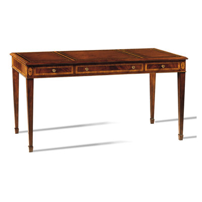 Blixen Leather Solid Wood Writing Desk