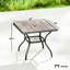 Outdoor Square Dining Table, 37" X 37", Built - In Storage, Faux Wood , Stable Frame, Easy Setup Patio Table For Hangouts, Metal Mesh Shelf Extra Look Plastic Tabletop, Umbrella Compatible, Quick