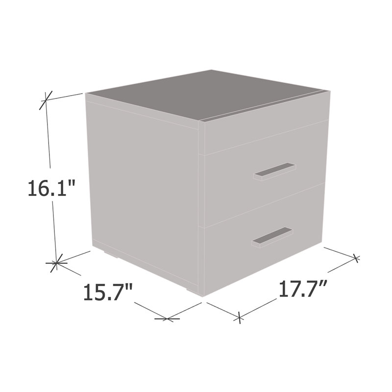 Perth Nightstand with Matte Finish, Brown
