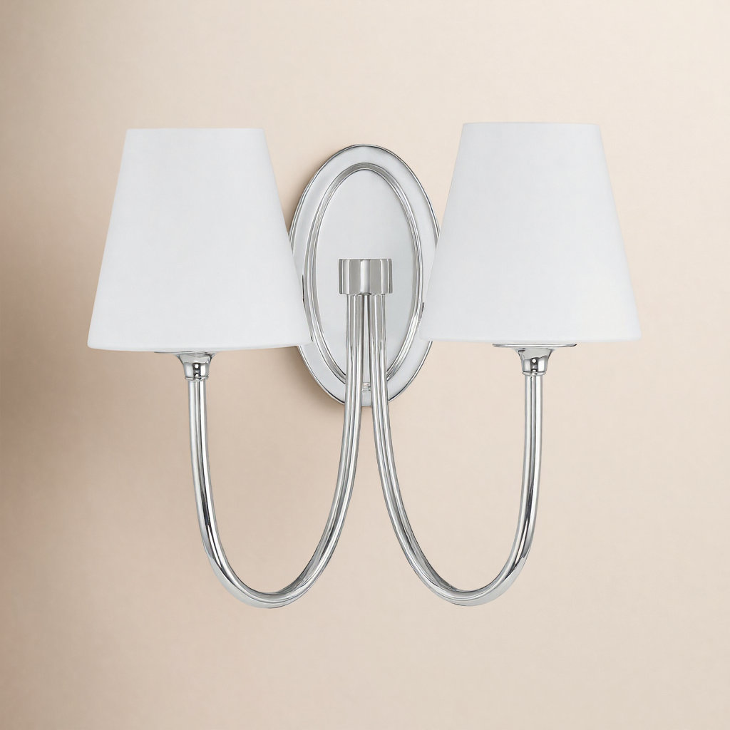 2-Light Wallchiere, Polished Nickel