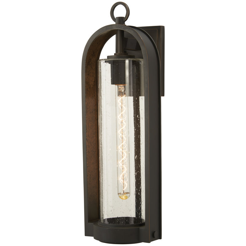 Lanterne murale d'extérieur en bronze huilé / or 13,5 po Mauldin, H 20,75 po x l 6,75 po x P 6,75 po