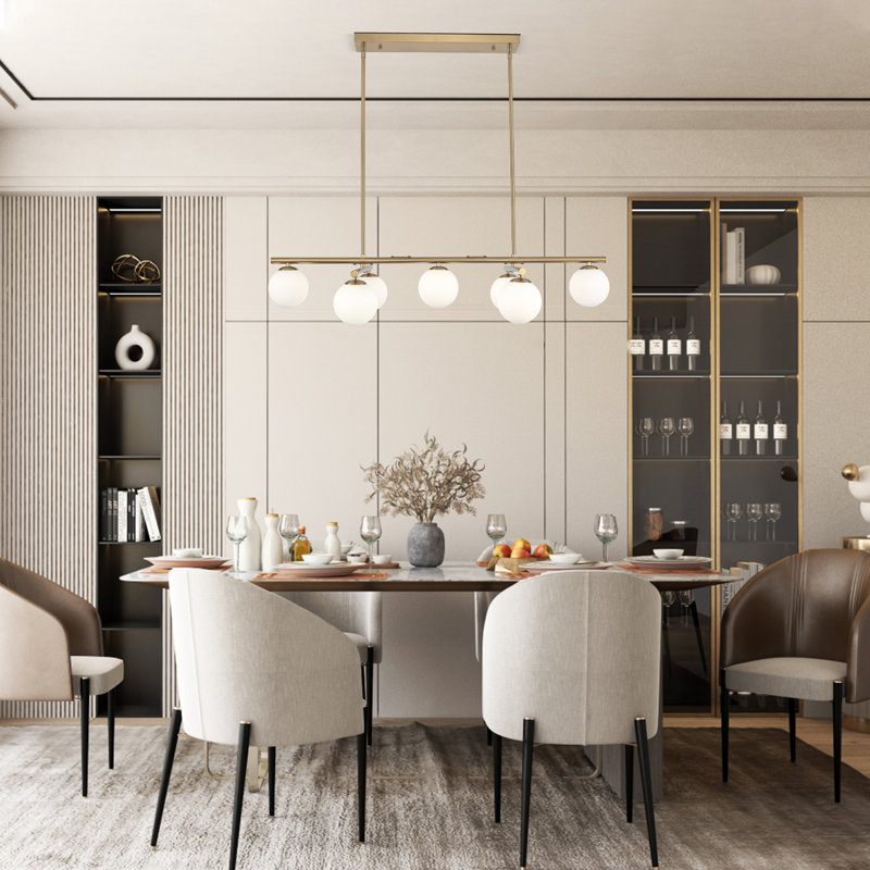 7 - Light Dimmable Glass Bubble Chandelier Sputnik Modern Linear Chandelier
