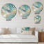Horloge murale abstraite Golden Hour In Turquoise Waves III-101234583