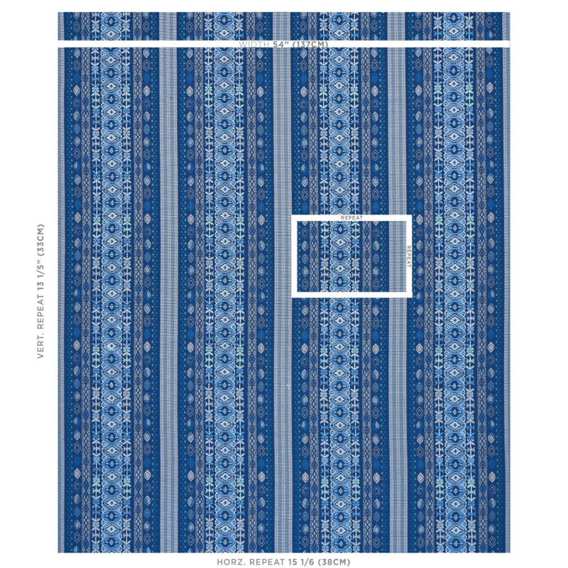 Cosima Embroidery Fabric, Blue Multi