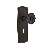 Prairie Plate with Decorative Keyhole and Crystal Black Door Knob