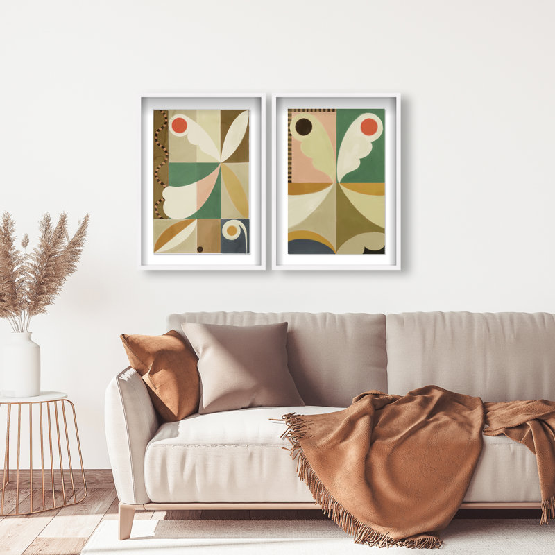 Butterfly Deco Set Set by Oliver Gal, 51"H x 35"W, White Shadowbox