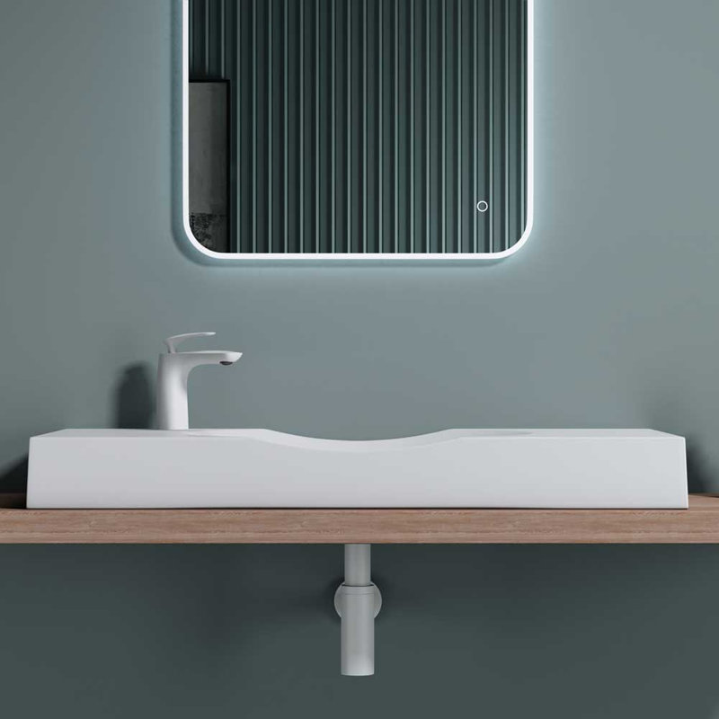 Durovin Bathrooms 480mm L x 1000mm W Natural Engineered Stone Rectangular Sink