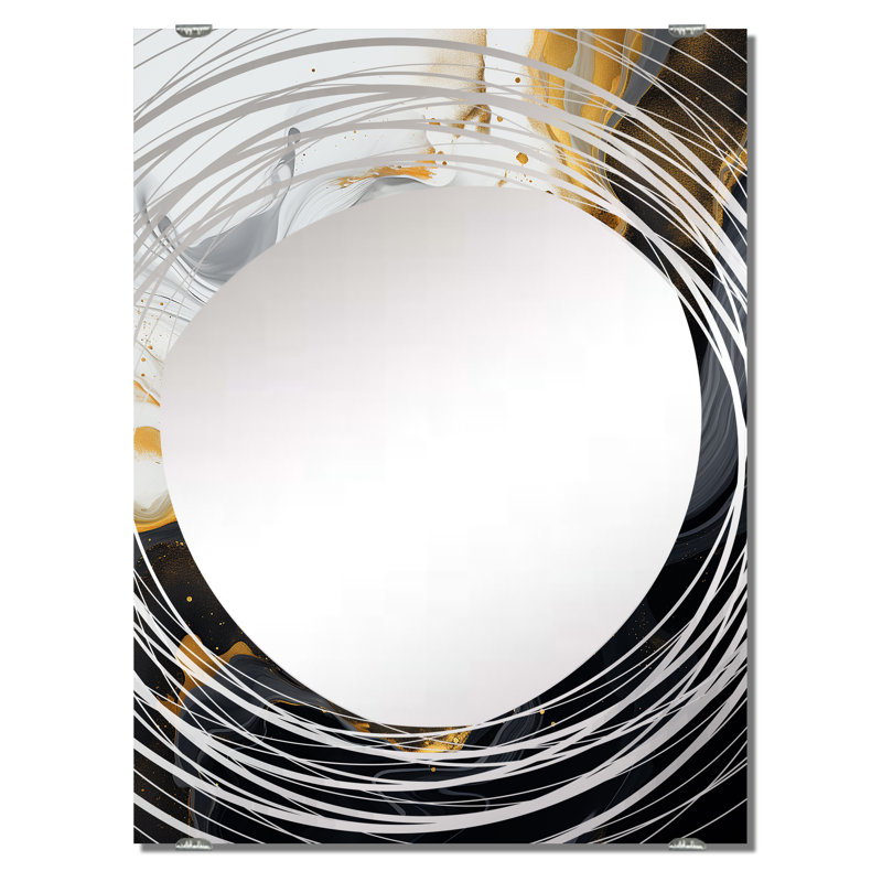 Marbre Essence III - Miroir mural abstrait en marbre MIR137835, 32 po x 24 po
