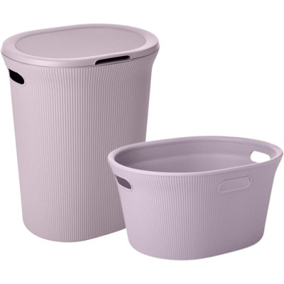 Ribbed Laundry Hamper and Laundry Basket