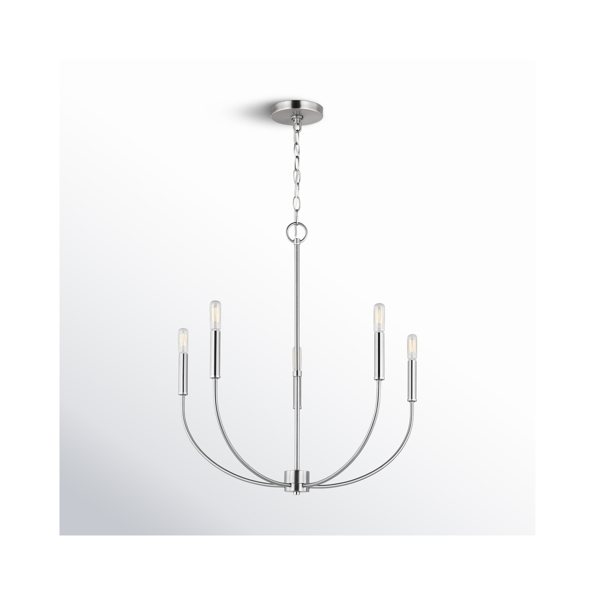 Kendrey 5-Light Metal Candle-Style Chandelier , Brushed Nickel
