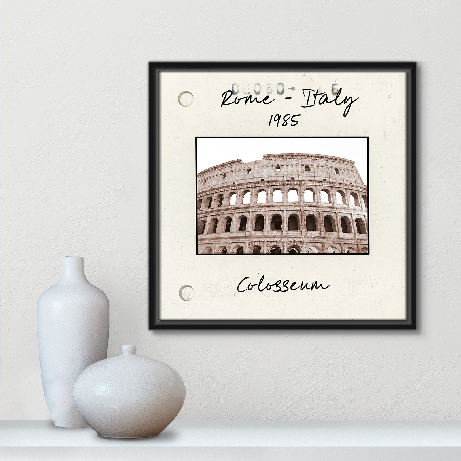 Ritona "Rome, Italy - Colosseum" Print, Black Floater Framed Canvas, 17.5" H x 17.5" W x 2" D