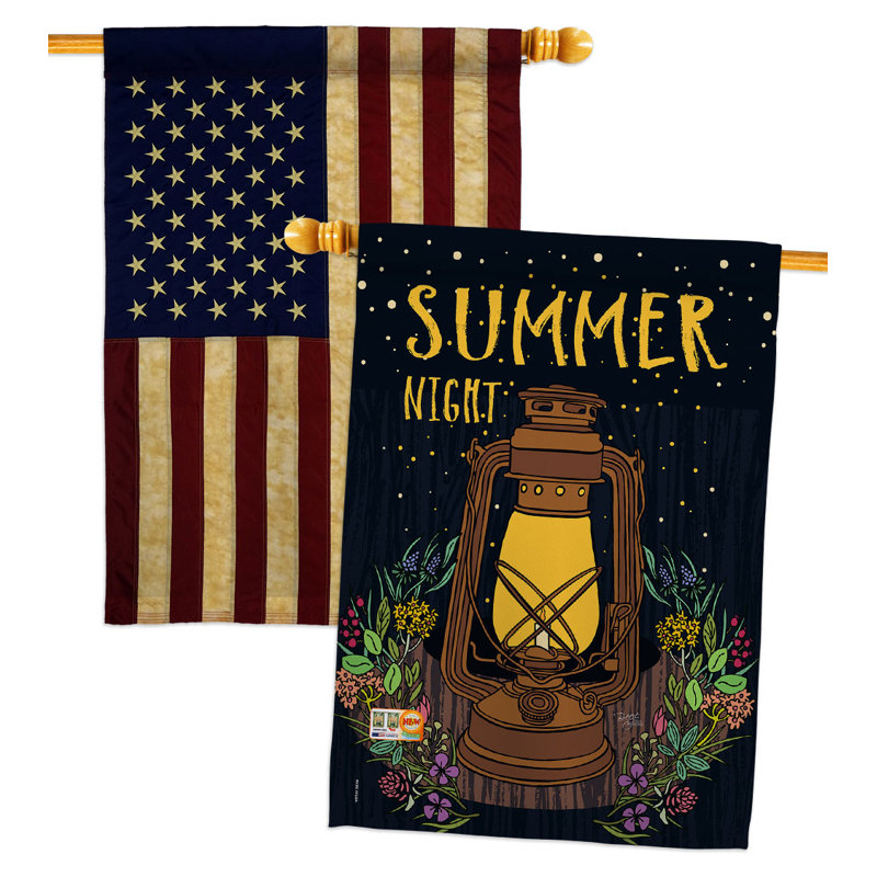 Drapeau de maison Summer Night Lantern