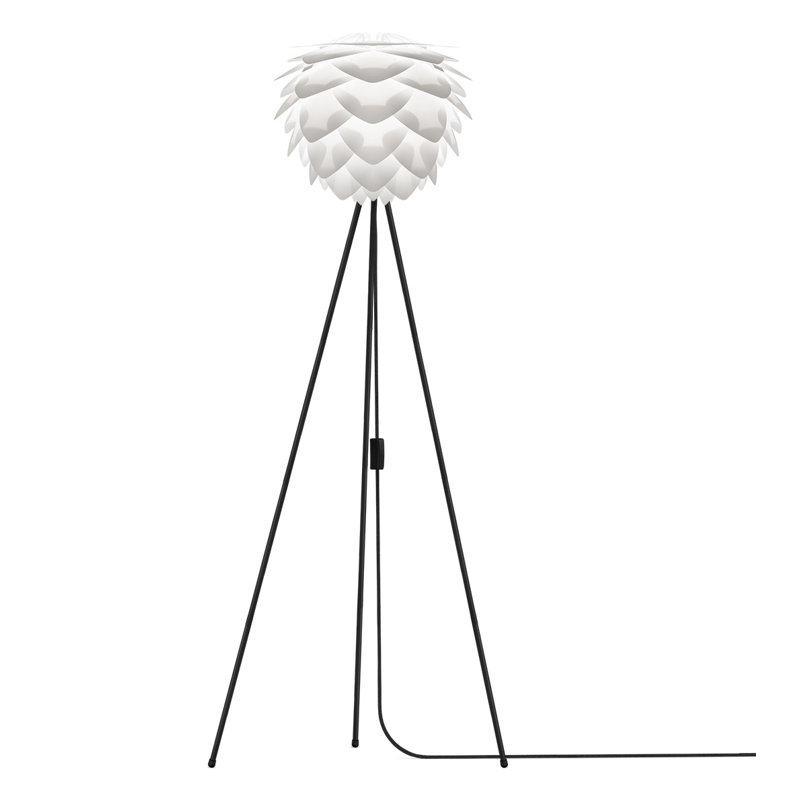 52.4'' Tripod Floor Lamp, Black, White