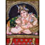 Butter Krishna Tanjore, peinture sur cadre en bois de teck | Couleurs traditionnelles avec or 24 carats | Fait à la main